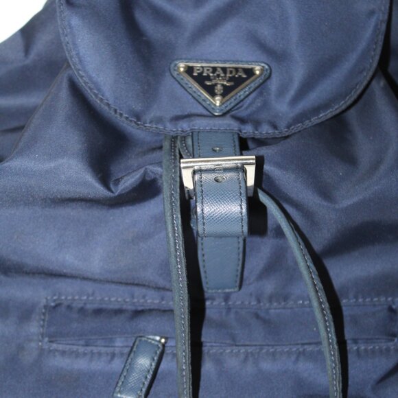 Prada Tessuto Nylon Backpack Navy Blue Shoulder Bag Single Buckle main image 8